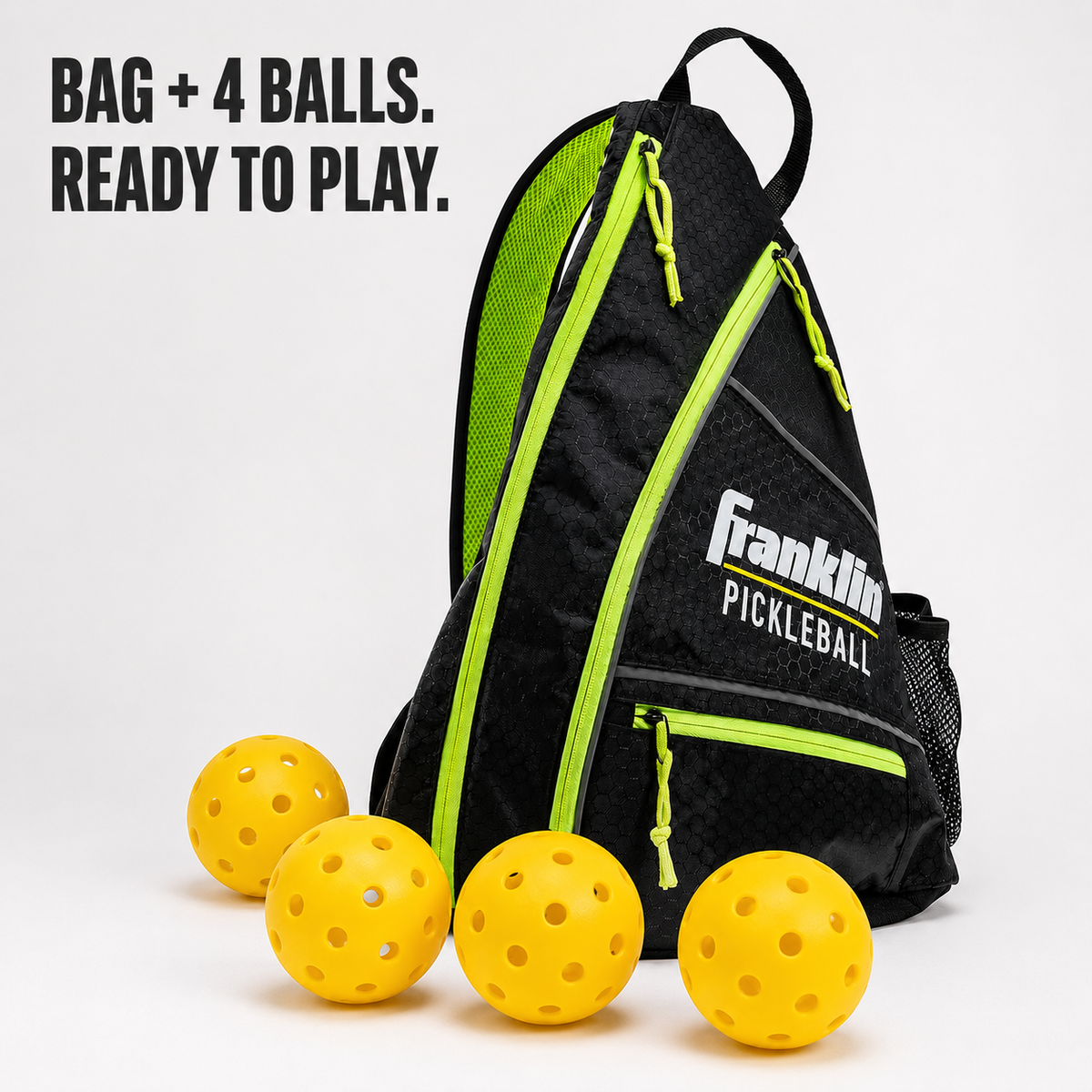 Court Kit: Pickleball Shoulder Bag + Ball 4-Pack