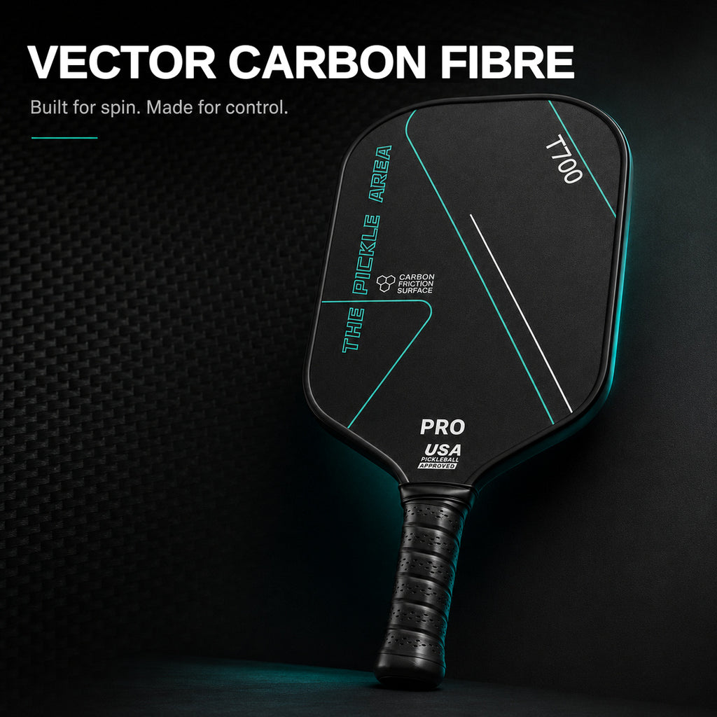 Vector 16mm - T700 Carbon Fibre Pickleball Paddle - Control, Spin & Reset
