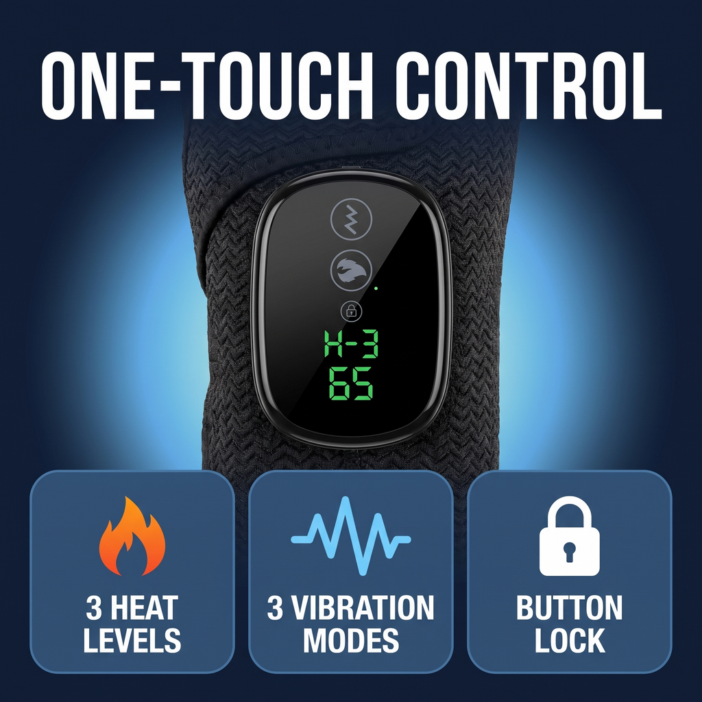 Ember controller with 3 heat levels, 3 vibration modes and button lock