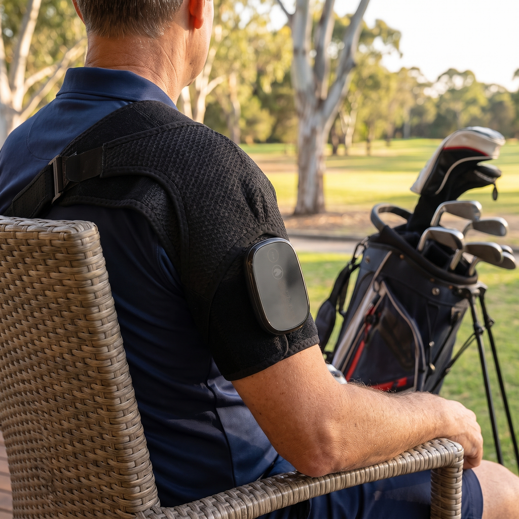 Ember worn at the golf clubhouse after a round
